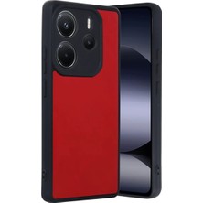 Newface Xiaomi Redmi Note 14 4g Kılıf Aras Deri Kapak - Kırmızı