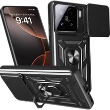 Newface Xiaomi Mi 15 Kılıf Pars Lens Yüzüklü Silikon - Siyah