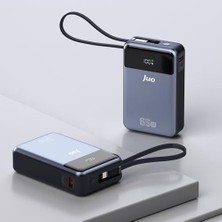 Bey Juo 20000MAH 65W LED Ekranlı Usb-A + Type-C Kablolu Taşınabilir Hızlı Şarj Cihazı Powerbank