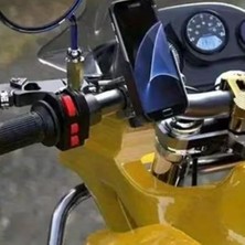 Bey Motosiklet Gidon Telefon TUTUCU–360° Döner, Kaymaz Sabitleme Sistemli, Sarsıntı Önleyici Telefon Tutucu Aparat