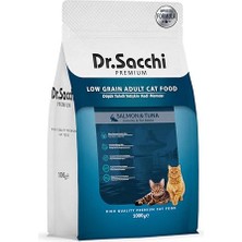 Premium Düşük Tahıllı Somonlu ve Ton Balıklı Yetişkin Kedi Maması 1 kg