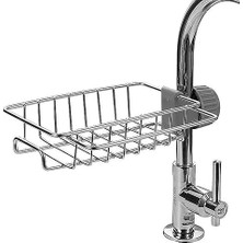 Musluk Depolama Rafı, Lavabo Süzgeci, Sünger Tutucu, Tahliye Kutulu Mutfak Sabunluğu, Delmeden Asılabilir, Mutfak, Tuvalet, Sabun, Sünger, Bez Için (Küçük)