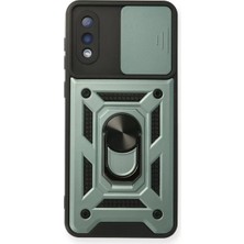 Newface Samsung Galaxy A02 Kılıf Pars Lens Yüzüklü Silikon - Yeşil