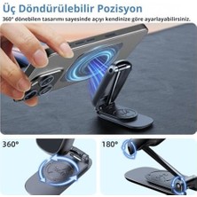 Bey Ultra Güçlü Mıknatıslı 360 Döner Alüminyum Araç Içi Telefon Tutucu Masaüstü Telefon Tutucu