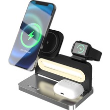 S-Link Sw-Cwf120 Siyah Telefon Kulaklık Akıllı Saat 15W 3 İn 1 Magsafe Kablosuz Şarj Cihazı