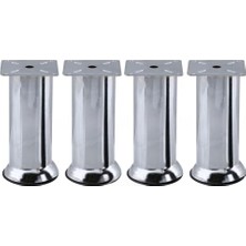 4 Adet Mobilya Ayak 12 cm Krom Baza Koltuk Kanepe Yatak Çekyat Destek Ayağı Metal Yükseltici Ayaklar