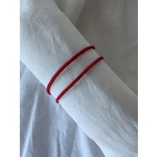 Atölye Merdiven Kaderin Kırmızı Ipi Kırmızı 2'li Bileklik Seti Aşk Bilekliği