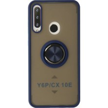 Newface Huawei Y6P Kılıf Montreal Yüzüklü Silikon Kapak - Lacivert