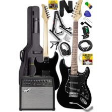 Midex RPH-30BK-50AMP Black Elektro Gitar Seti 50 Watt Bluetooth Şarjlı Amfi Kulaklık Full Set