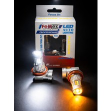 Femex Sis LED Ampul H8/11 Çift Renk Beyaz&turuncu Aç&kapa Mercekli LED Ampul