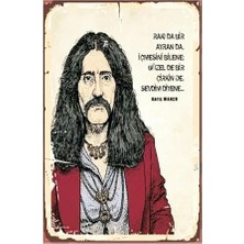 Rakıda Bir Ayranda Bir Içmesini Bilene Barış Manço Vintage Mdf Tablo DRTR0053