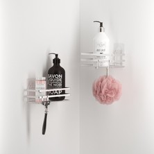 Tekno-tel Yapışkanlı Kancalı 2 Adet Banyo Rafı ST281H Dayanıklı ve Kolay Montaj