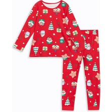 LC Waikiki Lcw Kids Kırmızı Bisiklet Yaka Baskılı Kız Çocuk Pijama Takımı