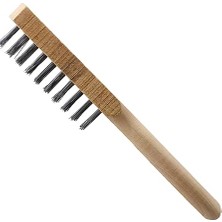 Ahşap Saplı Tel Fırça Kir Pas Mangal Barbekü Izgara Çok Amaçlı Temizleme Fırçası No 6