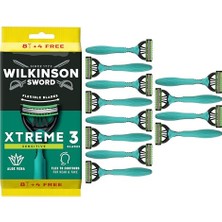Xtreme 3 Sensitive, 8 + 4 Adet Tek Kullanımlık Tıraş Makinesi, E Vitamini ve Aloe Vera Yağlama Bandı, Yüz Bakımı ve Yumuşaklığı Için En Uygun