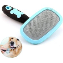 Köpek Kılı Fırçası, Kaymaz Saplı Köpek Tarağı, Kısa ve Uzun Tüylü Köpekler Için Evcil Hayvan Bakım Fırçası, Dönebilen Tüy Dökme Fırçası, Küçük Köpekler ve Kediler Için (Mavi)