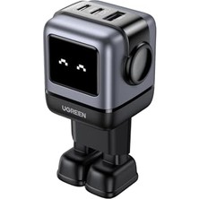 Ugreen Nexode Rg 65W Robotgan Şarj Cihazı - 3-Port Hızlı Şarj Cihazı USB C Güç Kaynağı MacBook Pro/air, Ipad, iPhone 15 Pro Max, Galaxy S24 Ultra, Steam Deck ile Uyumlu LED (Siyah)