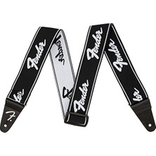 Weighless Running Logo Gitar Askısı 5,1 Cm, Siyah/beyaz