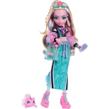 Monster High Bebek, Lagoona Mavisi Crop Top ve Sportif Maxi Etek Evcil Hayvan Balık Neptuna ve Shell Güneş Gözlüğü, Atıştırmalık ve Çanta, JHK33 Gibi 7 Aksesuar