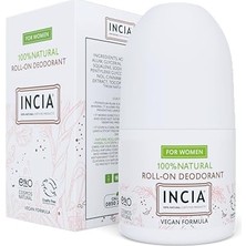 INCIA%100 Doğal Roll On Deodorant Kadınlar Için Ter Kokusu Önleyici Lekesiz 50 ml