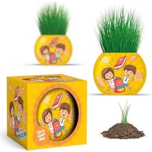 Okul Temalı Çim Adam 6'lı Set – Çocuklar Için Eğitici ve Eğlenceli Bitki Yetiştirme Kiti