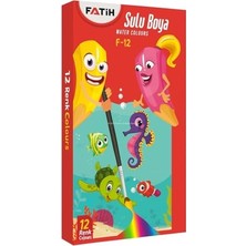 Sulu Boya Seti, 12 Renkli, Canlı Parlak Renkler, Çocuklar Için Güvenli, Fırçalı, Kağıt Üzerinde Etkili, Tablet Boya, Eğitim ve Hobi Için Uygun, Okul Seti, Kolay Temizlenebilir, 12'li Set