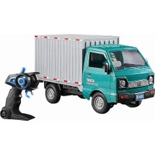 2.4ghz Uzaktan Kumandalı Sesli Işıklı Şarjlı Buhar Atan Kapıları Açılan Rc Kamyonet Yük Taşıma Aracı (Yeşil)