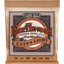 Ernie Ball Earthwood Extra Hafif Fosfor Bronz Akustik Gitar Telleri - 10-50 Kalınlık