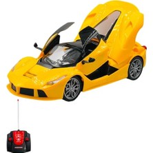 Oyuncak Kapıları ve Bagajı Açılan Uzaktan Kumandalı Full Fonksiyon Şarjlı Drift Arabası Süper Hızlı 1:16 Işıklı Spor Araba (Sarı)