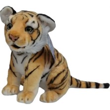 Kiddico Toys Peluş 25 cm Oturan Küçük Kahverengi Kaplan