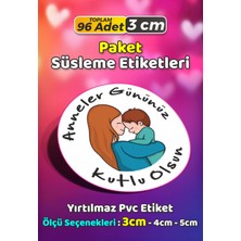 Sb Store Anneler Günü Ambalaj Hediye Paket Süsleme Etiketi Model 10 - 96 Adet 3cm