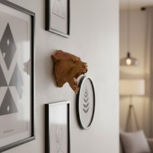 Gold Red Jaguar Başı Duvar Aksesuarı Asılabilir Dekoratif 20X16 cm - IS002Y-7RB5Q8