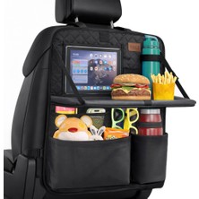 Haegs Araç Koltuk Arkası Düzenleyici, Araç Içi Organizer Düzenleyici, Katlanır Sehpalı, Çocuk Tekmeleri Için Çok Fonksiyonlu Araba Koltuğu Sırt Koruyucu Paspas Mat, Tablet Bölmeli ve Çok Sayıda Cepli, Siyah