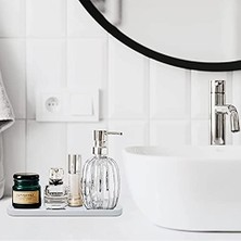 Silikon Sabunluk Yağdanlık Altlığı Organizer, Çok Amaçlı Sunumluk,sıvı Sabun Standı 26X10 cm