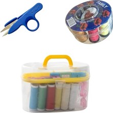 Promosyonca Dikiş Seti, 48 Parça, Makas, Iğne, Iplik, Mezura ve Dikiş Malzemeleri (Sarı)