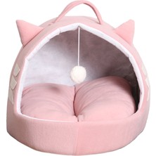 Beyzatex Pudra Renk Kedi Köpek Yatağı Yumuşak Dokulu 40x45x40 cm Konforlu ve Yıkanabilir