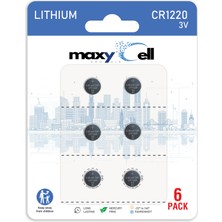 Maxycell 6 Adet CR1220 DL1220 1220 LIR1220 3V Maxycell Lityum Pil Lityum Düğme Pil