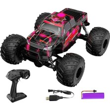 2.4ghz Uzaktan Kumandalı Full Fonksiyon 20 Km Hız LED Işıklı Şarjlı Rock Crawler Arazi Aracı - Büyük Tekerli Kumandalı Rc Kamyonet (Kırmızı)