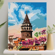Sayılarla Boyama Tuval Seti Fırça Boya Dahil (Çıtalı) 40X50 cm - Galata