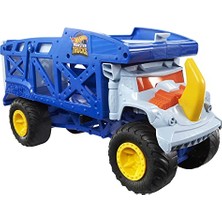 Hot Wheels Monster Trucks Rhino Taşıyıcı Kamyon, 12 Adet 1:64 Ölçekli Monster Trucks Veya 32 Adet Hot Wheels Araç Taşır, Fırlatma Için Rampası Bulunur, 3 Yaş ve Üzeri HFB13