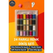 Dikiş Seti 24 Renkli – Iğne, Yüksük ve Iplik Geçirici ile