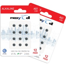 Maxy Cell MaxyCell  24 Adet  AG1 LR41 LR736 / L736 / G3 / G3A / 3GA / 192 / GP192 / V3GA / RW87 1.5V Düğme Piller