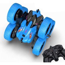 Oyuncak 2.4 Ghz Uzaktan Kumandalı Full Fonksiyon Işıklı Şarjlı 360° Dönebilen 6 Tekerlekli Drift Atabilen Akrobat Araba (Mavi-Yeşil) (Mavi)
