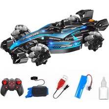 Oyuncak Uzaktan ve Bilekten Kumandalı Full Fonksiyon Hareket Eden Buhar Atan 360° Kendi Ekseni Etrafında Dönebilen ve 180° Yatay Hareket Edebilen Formula 1 Yarış Arabası Araba (Mavi)