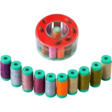 Dikiş Ipliği Seti – 120 Numara Polyester, 12 Renkli 4 cm Bobin | Dayanıklı, Parlak ve Yüksek Kaliteli Dikiş Ipi