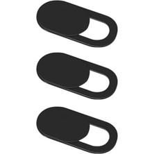 Berry Store Kamera Kapatıcı 3 Lü Set Laptop Telefon Tablet Uyumlu Siyah Ultra Ince Kaydırmalı Webcam Gizlilik Kapağı Siyah