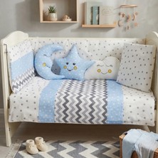 Kista Baby Park Yatak Bebek Seti Nevresim Takımı 70x110 Zig Zag Mavi