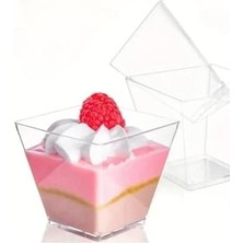 Berry Store Kübik Prizma Kase Mika Kapaksız Sunum Kabı 25'li 200 cc