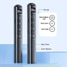 Nisar Store Kablosuz Sunum Powerpoint Slayt Sayfa Çevirme Kalemi Kırmızı Işaretçi Işıklı Projektör Kumandası