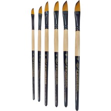 Nisar Store Habico 6'lı Sentetik Akrilik Fırça Seti, Karışık Renkli, Yağlı Boya Için, 15 cm Sap Uzunluğu, 2.5 mm Fırça Genişliği, Standart Boy